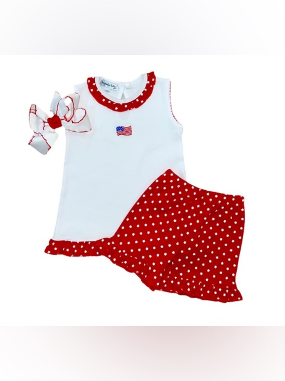 Magnolia Baby French Knot Flag Ruffle Shorts Set - 24m
